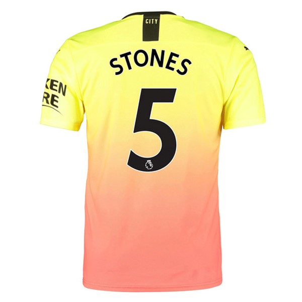 Camiseta Manchester City NO.5 Stones 3ª 2019/20 Naranja